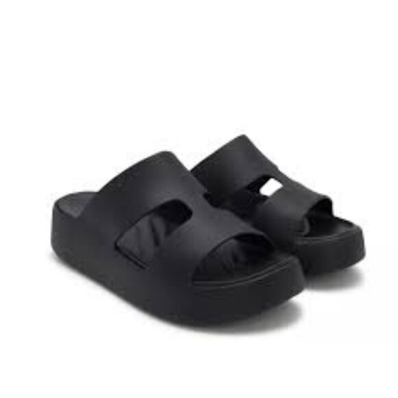 Black Crocs Getaway Platform H-Strap Sandals – Women’s Size 8 – fits 7.5 Wide - Picture 2 of 10